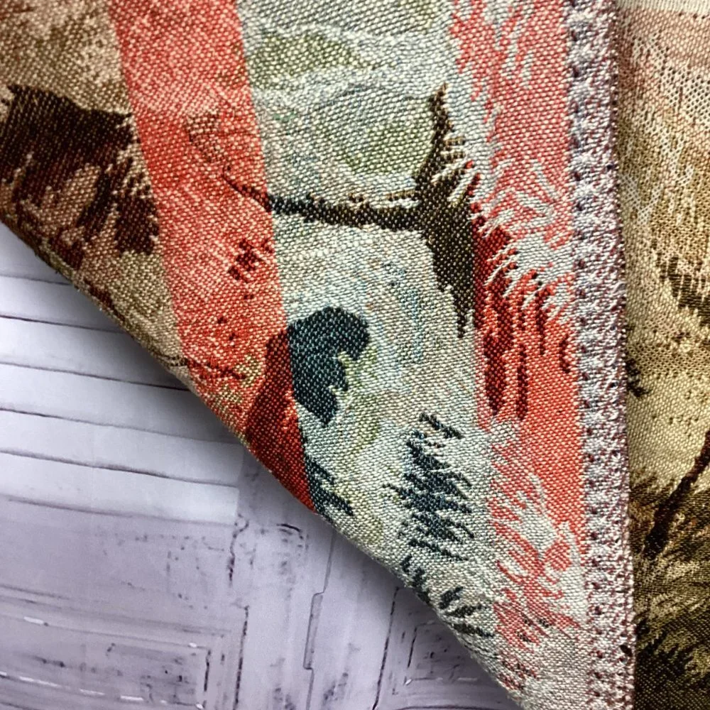 Vintage French Deer Eagle Mountains Tapestry